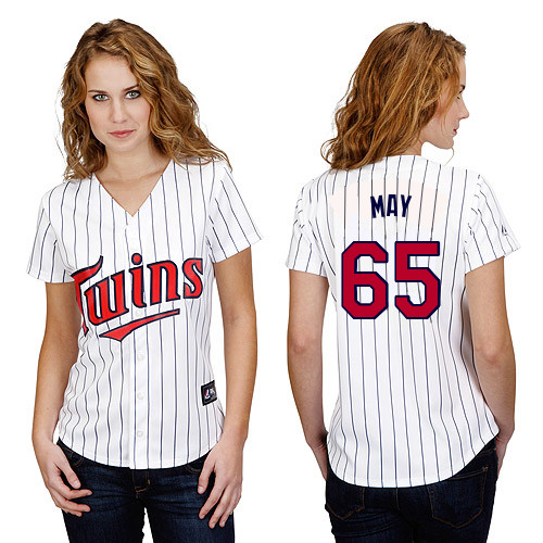 Trevor May #65 mlb Jersey-Minnesota Twins Women's Authentic Home White Baseball Jersey